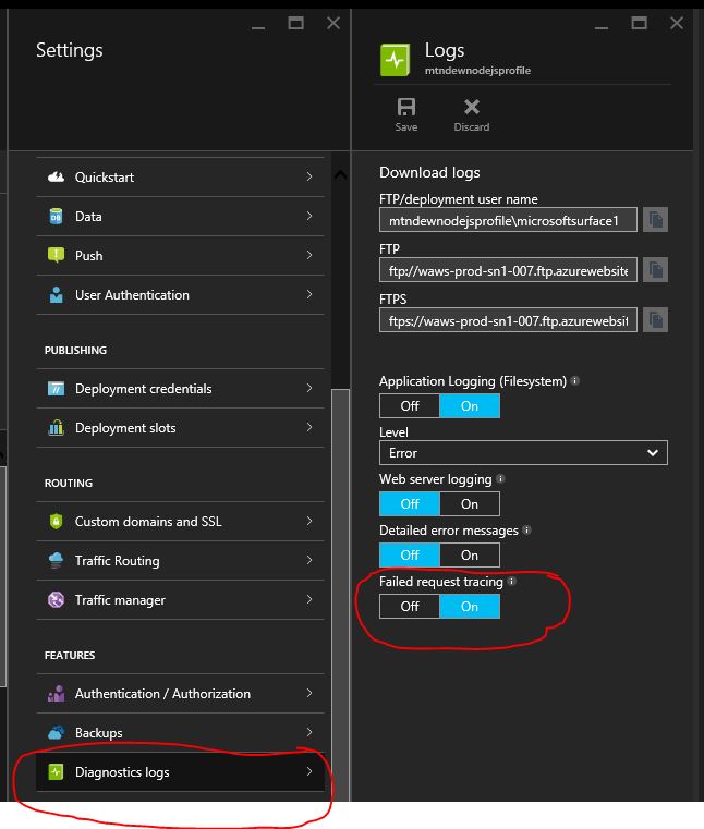 failed request tracing